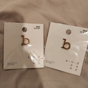 Gold Decorative Letter B Sticker Charms